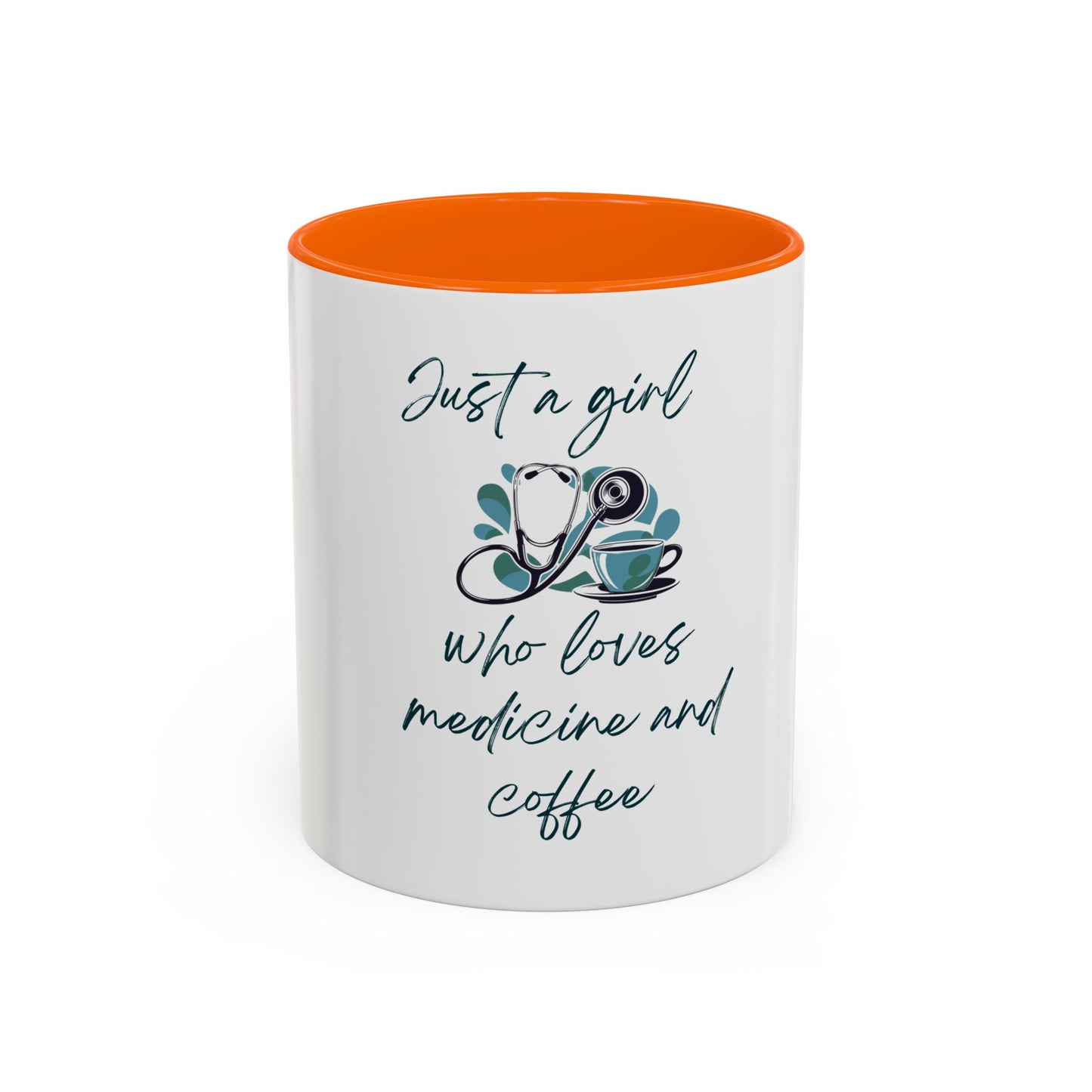 Just a Girl Who Loves Medicine and Coffee Mug, Fun Gift for Nurses, Doctor's Office Decor, Medicine Lover's Cup, Coffee Addict Mug