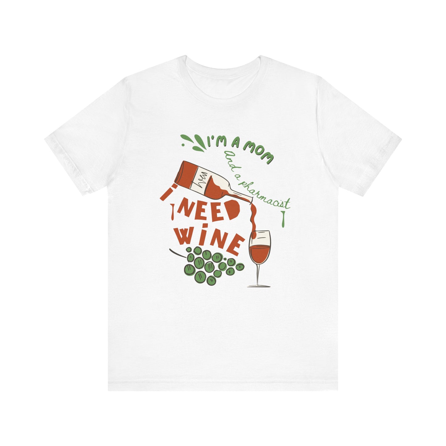 White t-shirt with humorous graphic design and text on a white background